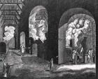Interior of a Glass Factory (engraving) (b/w photo)