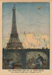 The 25th Anniversary of the Eiffel Tower used now for the wireless telegraphy, back cover illustration from 'Le Petit Journal', supplement illustre, 19th April 1914 (colour litho)