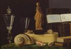 Still Life with a Statuette and Shells, c.1630 (oil on panel)