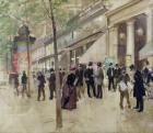 The Boulevard Montmartre and the Theatre des Varietes, c.1886 (oil on canvas)