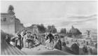 View of the Terrace, Central Park, 1872 (litho) (b/w photo)