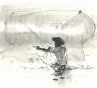 Fisherman, Sri Lanka, 2015 (pen & ink with wash on paper)