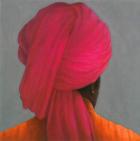 Pink Turban (acrylic on paper)