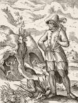 A miner in the 16th century, from 'Science and Literature in the Middle Ages' by Paul Lacroix (1806-84) published London 1878 (litho)