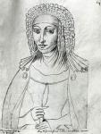 Ms.266 fol.53 Marguerite de France (1310-82), from 'Recueil d'Arras' (red chalk on paper) (b/w photo)