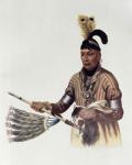 Naw-Kaw or 'Wood', a Winnebago Chief, illustration from 'The Indian Tribes of North America, Vol.1', by Thomas L. McKenney and James Hall, pub. by John Grant (colour litho)