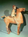 Horseman, from Xianyang, Shaanxi, Western Han Dynasty (painted terracotta)