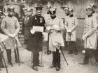 George V of England (right) visiting his cousin the Kaiser Wilhelm II of Germany in 1913. From La Esfera, 1914.