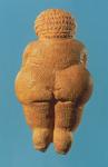 The Venus of Willendorf, rear view of female figurine, Gravettian culture, Upper Palaeolithic Period, c.30000-18000 BC (oolitic limestone coloured with red ochre) (see also 54145 & 93777)