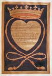 Fol. 61r The Crowned Heart of Courage, from the Account of the Funeral of Anne of Brittany (1477-1514) 1515 (vellum)