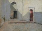 Courtyard, Tetuan, Morocco, 1879-80 (oil on wood)