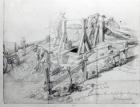 Digging a well in Lower Bedford Place, London, 1845 (pencil on paper)