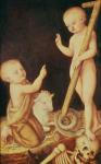 The Infant Christ Triumphing over Death and the Infant St. John the Baptist (oil on panel)
