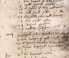 Facsimile register entry for burial of William Shakespeare on April 25, 1616 (pen & ink on paper)