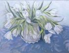 White Tulips (pastel on paper)