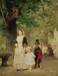 Promenade in the Tuileries Gardens, 1855 (oil on canvas)