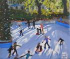 Ice skating, Natural History Museum, 2014 (oil on canvas)