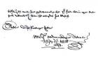 Signature of Johan de Witt (1625-72) (pen & ink on paper) (b/w photo)