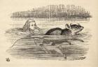 Alice swimming with a mouse in the pool of tears, from 'Alice's Adventures in Wonderland' by Lewis Carroll, published 1891 (litho)