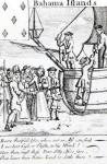 Playing card depicting immigrants arriving in the Bahama Islands (engraving)