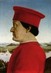 Federigo da Montefeltro (1422-82) Duke of Urbino, c.1465 (tempera on panel) (for reverse see 69441-42) (detail from 95420)