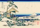 Tea house at Koishikawa, the morning after a snowfall, c.1830 (woodblock print)