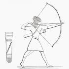 Egyptian archer and quiver. From The Imperial Bible Dictionary, published 1889.