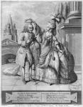Voltaire crowned by Mademoiselle Clairon, engraved by Jean Victor (b.1718) 1791 (engraving)