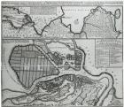 Map of St.Petersburg, c.1750 (engraving) (b/w photo)