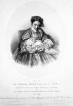 Victoria, the Princess Royal (1840-1901) with her son, Prince Frederick William Victor Albert, May 1859, from a photograph (engraving) (b&w photo)