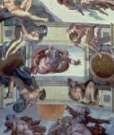 Sistine Chapel Ceiling (1508-12): The Separation of the Waters from the Earth, 1511-12 (fresco) (post restoration)