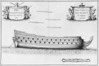 Profile of an entirely planked vessel, illustration from the 'Atlas de Colbert', plate 35 (pencil & w/c on paper) (b/w photo)