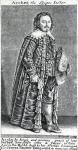 Archee, the kinges jester, a portrait of Archibald Armstrong, by Thomas Cecill, 1639-1640 (engraving)