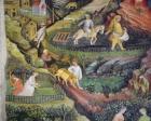 Village farmers doing work in April (fresco)