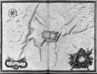 Ms. 986 Atlas 108/1 Plan and map of the town, citadel and surroundings of Mont-Louis, 1665 (gouache on paper) (b/w photo)