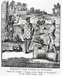 Spaniard Bartering with Natives of Patagonia, from de Gennes' 'Voyage to the Straits of Magellan', by the Sieur Froger, 1698, from 'The Romance of the River Plate', Vol. I, by W. H. Koebel, 1914 (engraving)