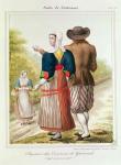 Peasants from Guerande, from 'Les Costumes Bretons de Charpentier' (colour litho)