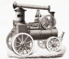 Monsieur Durenne's portable steam engine, from Les Merveilles de la Science, pub.1870