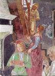 Young servant holding a plate, detail of St. Benedict Receiving Hospitality, from the Life of St. Benedict, 1497-98 (fresco) (detail of 164410)