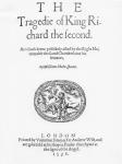 Frontispiece for 'The Tragedy of King Richard the Second', by William Shakespeare, 1598 (engraving)