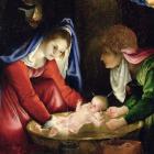 The Nativity, 1527 (oil on panel) (detail of 175141)