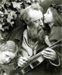 The Whisper of the Rose, a portrait of George Frederick Watts (1817-1904) (b/w photo)