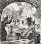 Illustration after George Cruikshank for the poem 'A Lat of St. Nicholas', from 'The Ingoldsby Legends or Mirth and Marvels', by Thomas Ingoldsby, published in 1865 (litho)