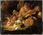 Puck and Fairies, from 'A Midsummer Night's Dream', c.1850 (oil on millboard)