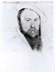 Portrait of Sir Thomas Wyatt the Younger (c.1521-54) (pencil and charcoal on paper) (b/w photo)