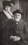 William T Stead, 1849 - 1912. English journalist publisher and social crusader. Here seen with his wife.