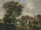 A River Scene, possibly at Norwich, c.1817 (oil on panel)