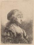 Saskia with Pearls in Her Hair, 1634 (etching)