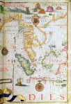 Mainland Southeast Asia, detail from a world atlas, 1565 (vellum)