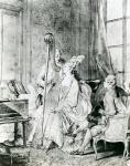 Playing the harp (engraving)